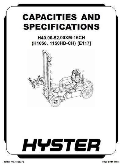 Hyster H40.00-H44.00-H48.00-H50.00-H52.00 XM-16CH Forklift Truck F117 Series Service Repair Manual (Europe)