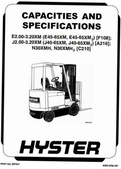 Hyster N30XMH2 Electric Forklift Truck C210 Series (SN. from C210V-1616) Workshop Service Manual