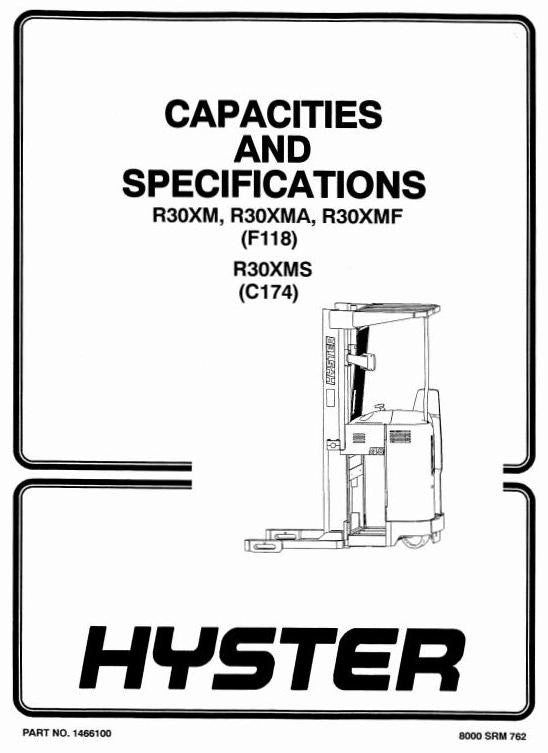 Hyster R30XMS Electric Reach Truck C174 Series Workshop Service Manual