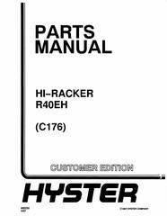 Hyster R40EH Electric Reach Truck C176 Series Spare Parts Manual