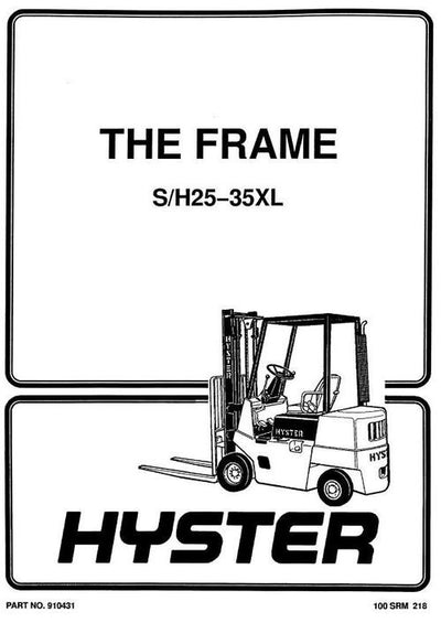 Hyster S1.25XL, S1.50XL, S1.75XL, H1.25XL, H1.50XL, H1.75XL Forklift Truck C001 Series Service Repair Manual