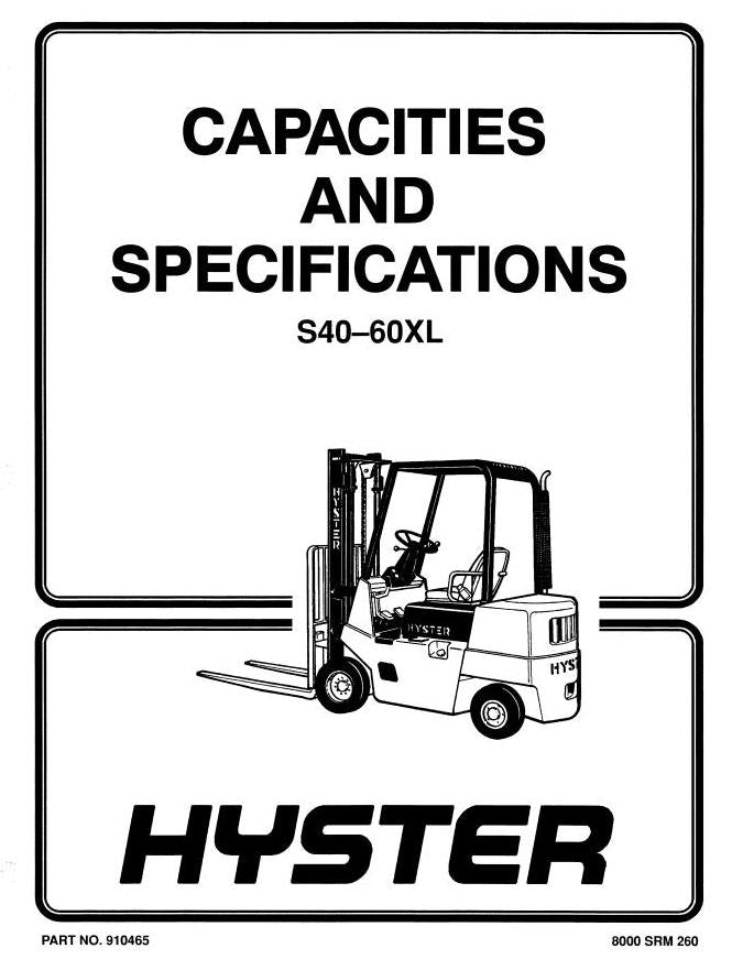 Hyster S2.0XL, S2.5XL, S3.0XL Diesel and LPG ForkLift Truck A187 Series Workshop Service Repair Manual (Europe)