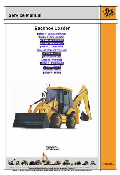 JCB 2CX, 2CXU, 210S, 210SU Backhoe Service Manual PDF