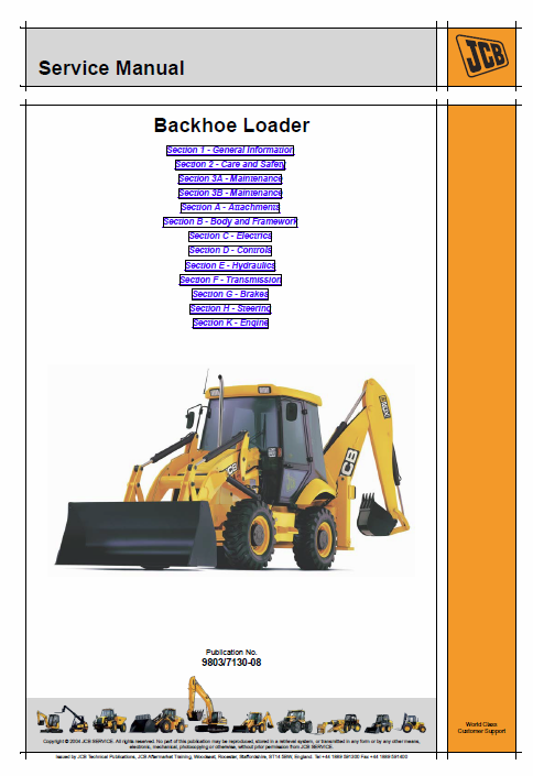 JCB 2CX, 2CXU, 210S, 210SU Backhoe Service Manual PDF
