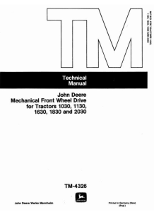 TM4326 John Deere 1030, 1130, 1630, 1830, 2030 Mechanical Front Wheel Drive Tractor Technical Service Manual