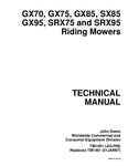 JOHN DEERE GX70 GX75 GX85 SX85 GX95 SRX75 SRX95 RIDING MOWER SERVICE MANUAL TM1491 DOWNLOAD
