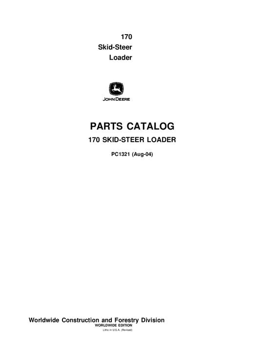 John Deere 170 Series Skid Steer Parts Manual PC1321