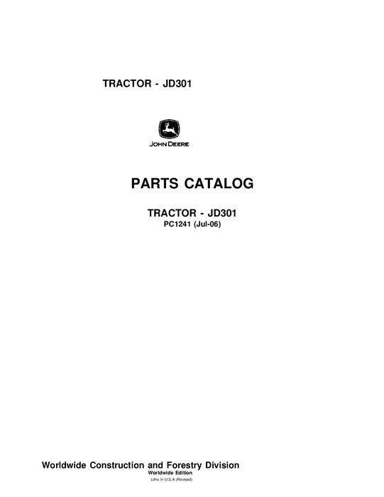 John Deere 301 Series Tractor Parts Manual PC1241