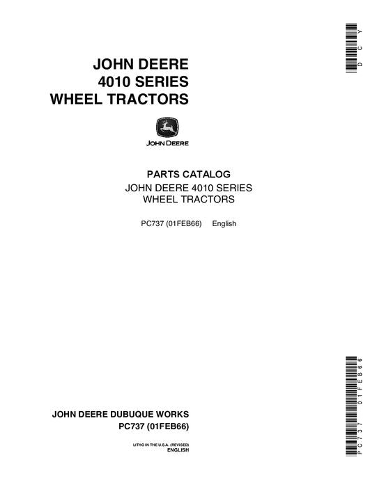 John Deere 4010 Series Backhoe Loader Parts Manual PC737