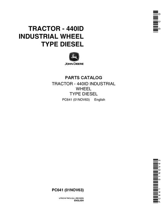 John Deere 440ID Series Tractor Parts Manual PC641 John Deere 440ID Tractor Parts Manual PC641