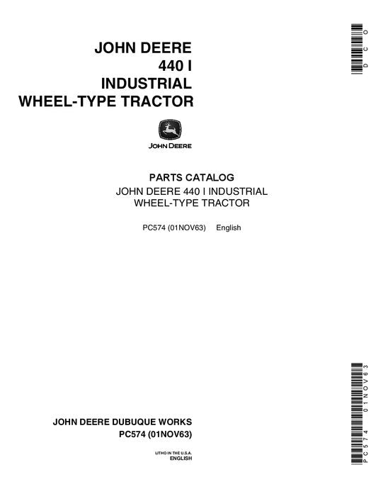 John Deere 440I Series Tractor Parts Manual PC574
