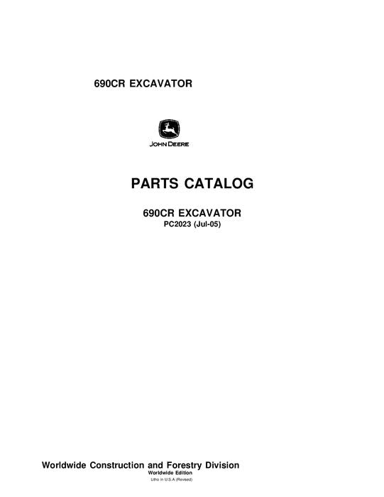 John Deere 790, 792 Excavator Parts Manual PC1975