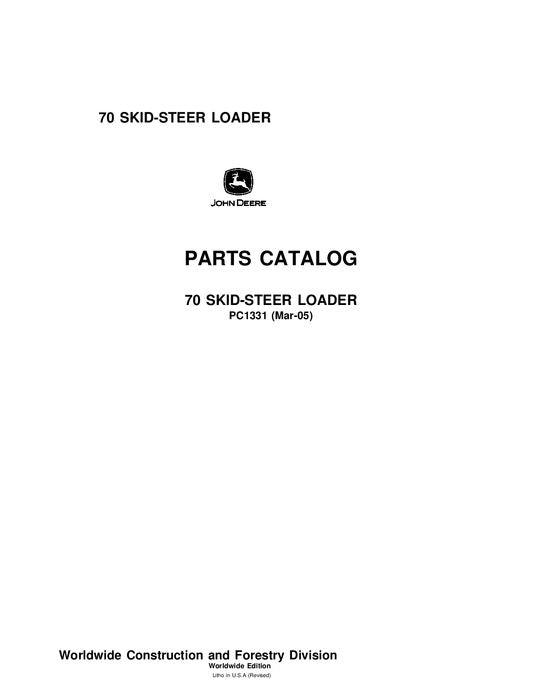 John Deere 70 Series Skid Steer Parts Manual PC1331