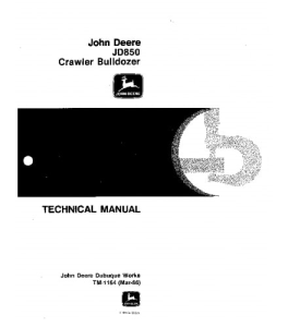 DOWNLOAD JOHN DEERE 850 CRAWLER DOZER TECHNICAL SERVICE REPAIR MANUAL TM1164