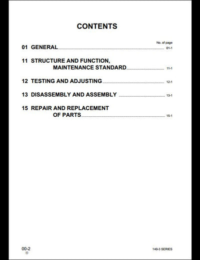 KOMATSU 140-3 Series Diesel Engine Service Repair Shop Manual