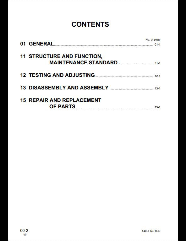 KOMATSU 140-3 Series Diesel Engine Service Repair Shop Manual