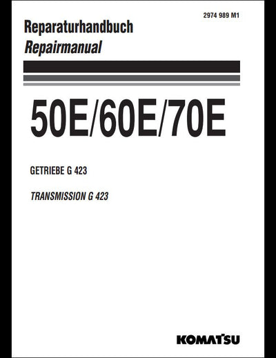 KOMATSU 50E 60E 70E Transmission Gear Service Repair Shop Manual