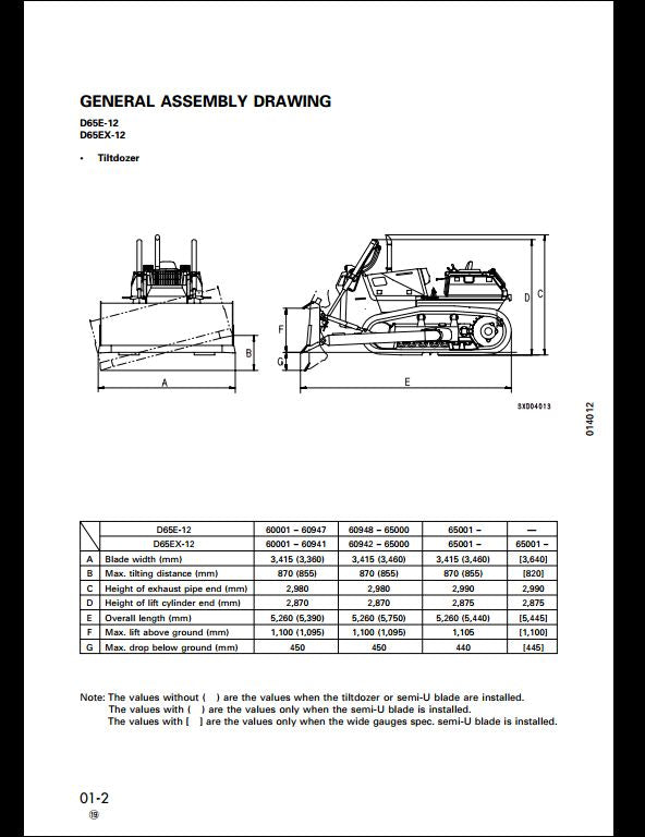 KOMATSU D65E-12 D65P-12 D65EX-12 D65PX-12 Hydraulic Excavator Service Repair Shop Manual