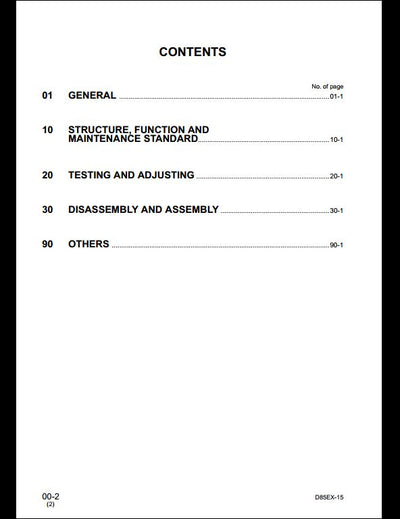 KOMATSU D85EX-15 D85PX-15 Bulldozer Service Repair Shop Manual