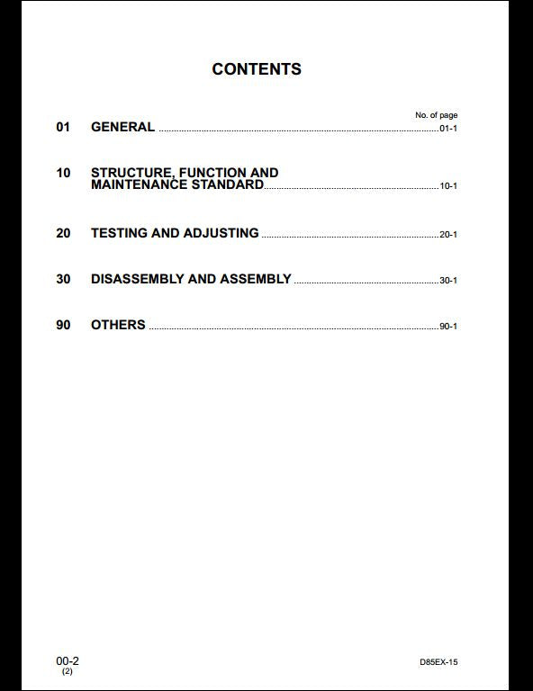 KOMATSU D85EX-15 D85PX-15 Bulldozer Service Repair Shop Manual