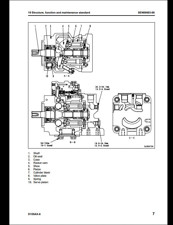 KOMATSU GALEO D155AX-6 Bulldozer Service Repair Shop Manual