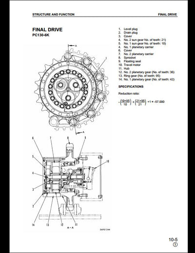 KOMATSU PC130-6K PC150LGP-6K Hydraulic Excavator Service Repair Shop Manual