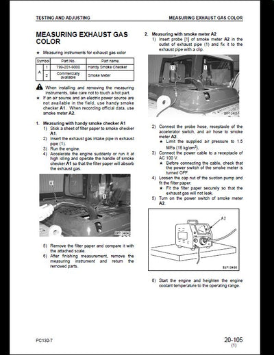 KOMATSU PC130-7 Hydraulic Excavator Service Repair Shop Manual