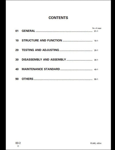 KOMATSU PC400-6 PC400LC-6 PC450-6 PC450LC-6 Hydraulic Excavator Service Repair Shop Manual