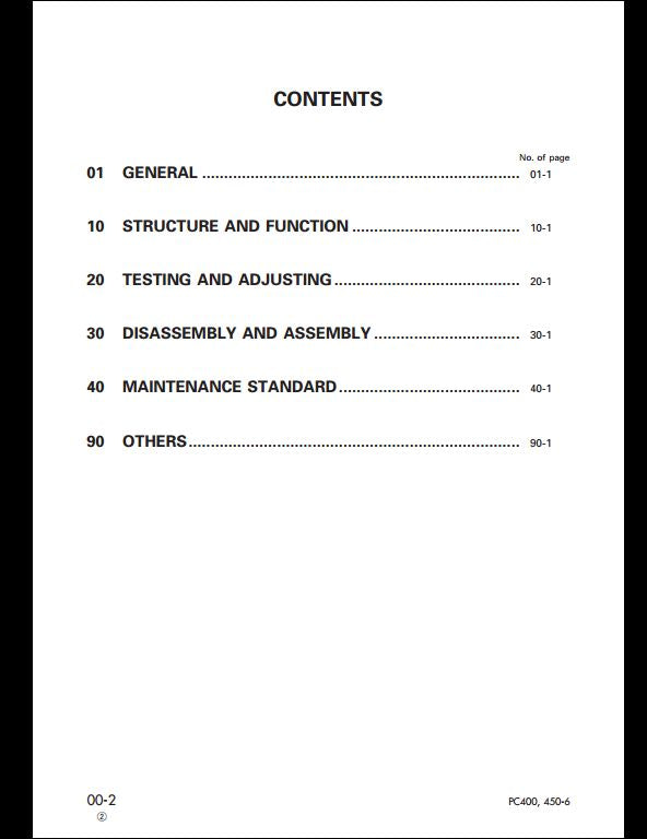 KOMATSU PC400-6 PC400LC-6 PC450-6 PC450LC-6 Hydraulic Excavator Service Repair Shop Manual