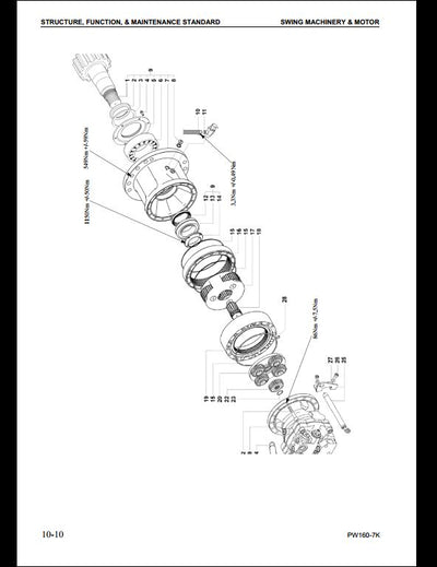 KOMATSU PW160-7K Hydraulic Excavator Service Repair Shop Manual