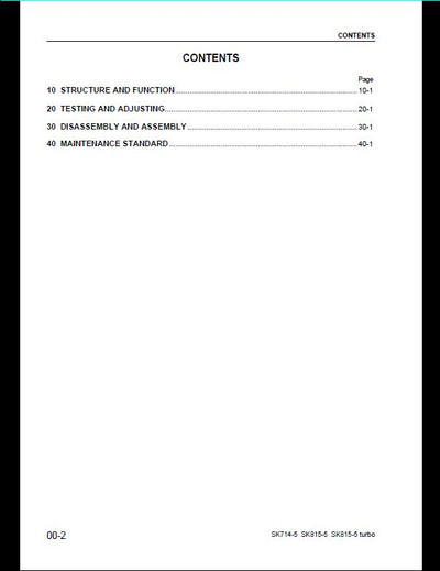 KOMATSU SK714-5 SK815-5 SK815-5 turbo Skid-Steer Loader Service Repair Shop Manual WEBM005500