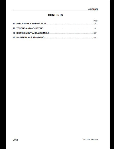 KOMATSU SK714-5 SK815-5 Skid-Steer Loader Service Repair Shop Manual WEBM003400