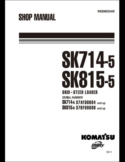 KOMATSU SK714-5 SK815-5 Skid-Steer Loader Service Repair Shop Manual WEBM003400