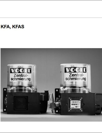 KOMATSU Vogel Central Lubrication KAF KAFS Pump Units Operating Instructions Manual