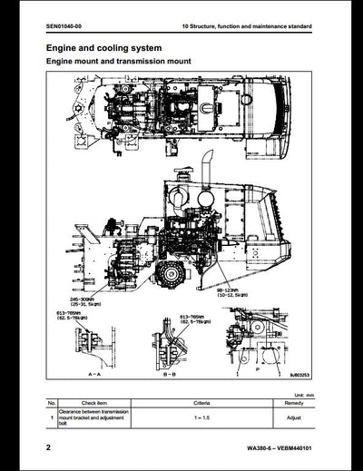 KOMATSU WA380-6 Wheel Loader Service Repair Shop Manual