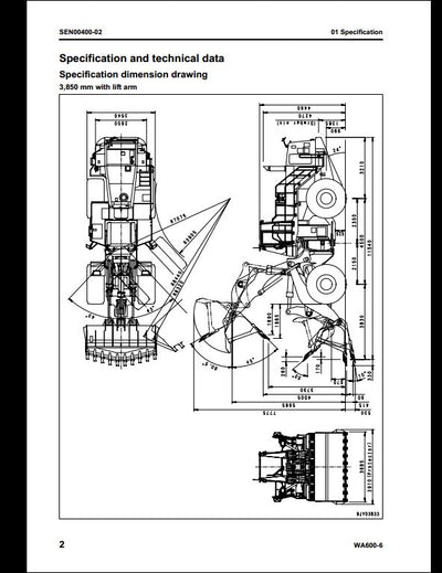 KOMATSU WA600-6 Wheel Loader Service Repair Shop Manual