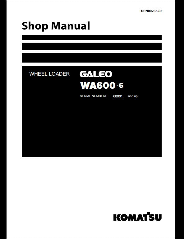 KOMATSU WA600-6 Wheel Loader Service Repair Shop Manual