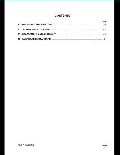 KOMATSU WB91R-2 WB93R-2 avance Backhoe Loader Service Repair Shop Manual