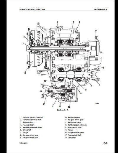 KOMATSU WB93R-5 Backhoe Loader Service Repair Shop Manual