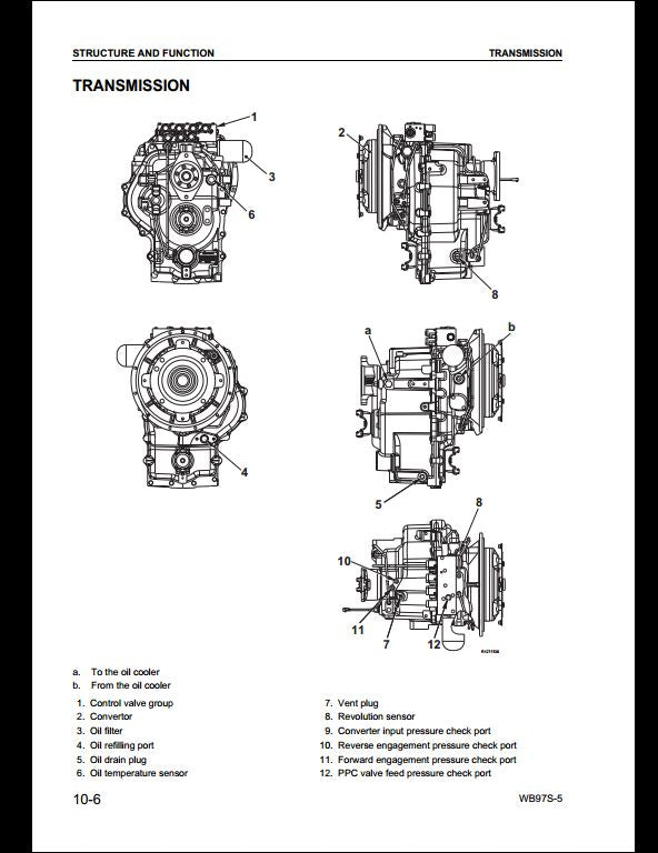 KOMATSU WB97S-5 Backhoe Loader Service Repair Shop Manual