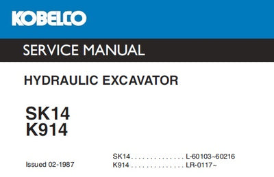Download Kobelco SK14 Hydraulic Excavator Service Repair Manual