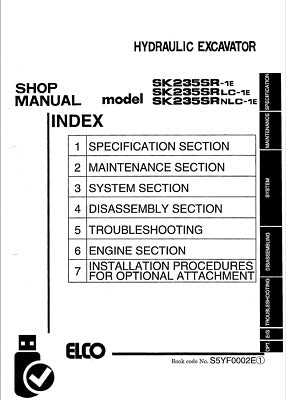 Kobelco SK235SR-1E SK235SRLC-1E SK235SRNLC-1E Hydraulic Crawler Excavator Service Repair Manual INSTANT DOWNLOAD