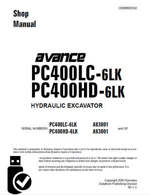 Komatsu Pc400lc-6lk, Pc400hd-6lk Hydraulic Excavator Shop Service Repair Manual Download