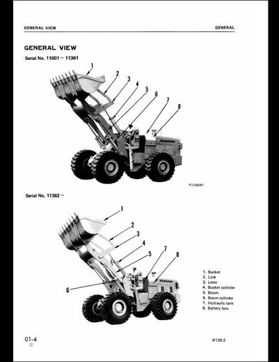 Komatsu W120-2 Wheel Loader Service Repair Shop Manual