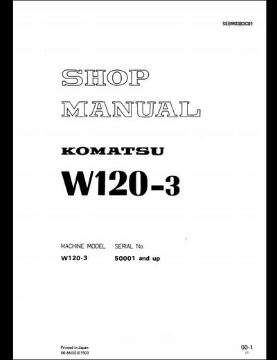 Komatsu W120-3 Wheel Loader Service Repair Shop Manual