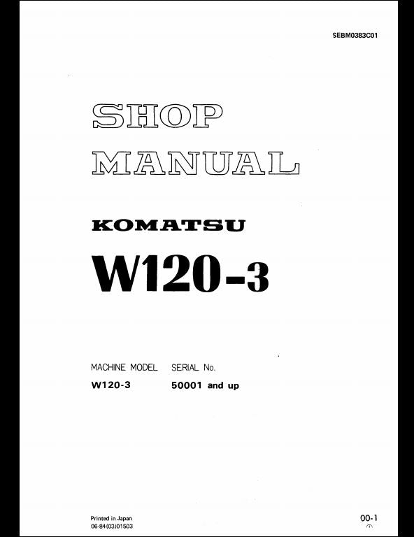 Komatsu W170-2 Wheel Loader Service Repair Shop Manual