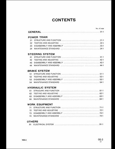 Komatsu W90-3 Wheel Loader Service Repair Shop Manual