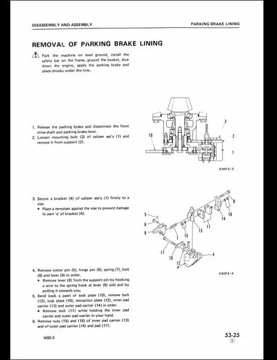 Komatsu W90-3 Wheel Loader Service Repair Shop Manual