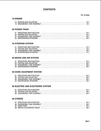 Komatsu WA250-1LC WA250-1 Wheel Loader Service Repair Shop Manual