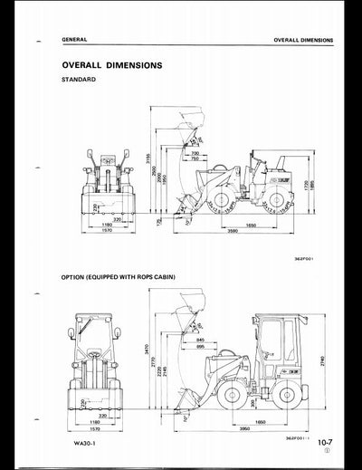 Komatsu WA30-1 Wheel Loader Service Repair Shop Manual
